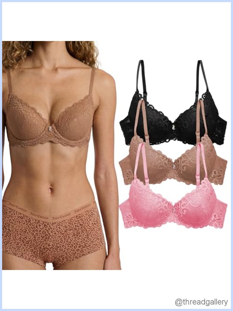 Women's 3-Pack Extreme Push Up Lace Bra Set